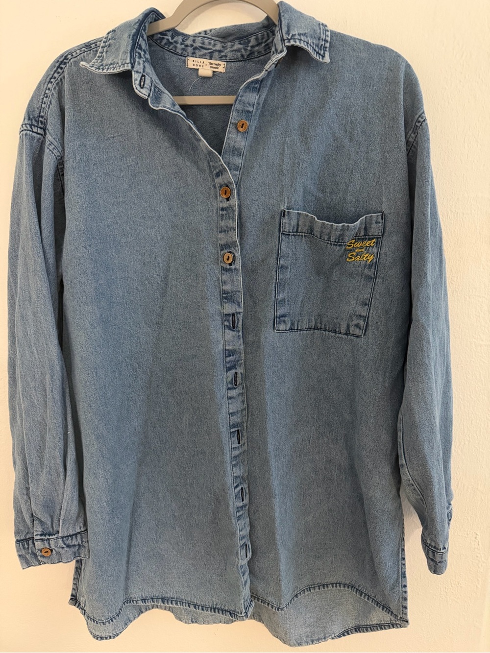 Rare button-down soft denim shirt by Billabong x the salty blonde